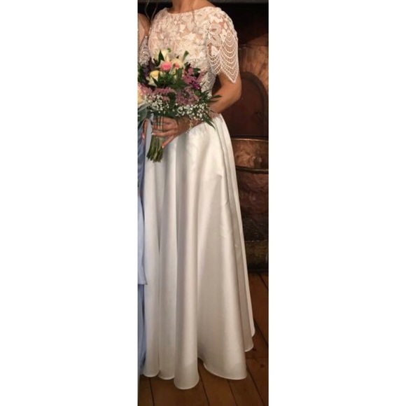 White ivory lace prom dress - Picture 6 of 6